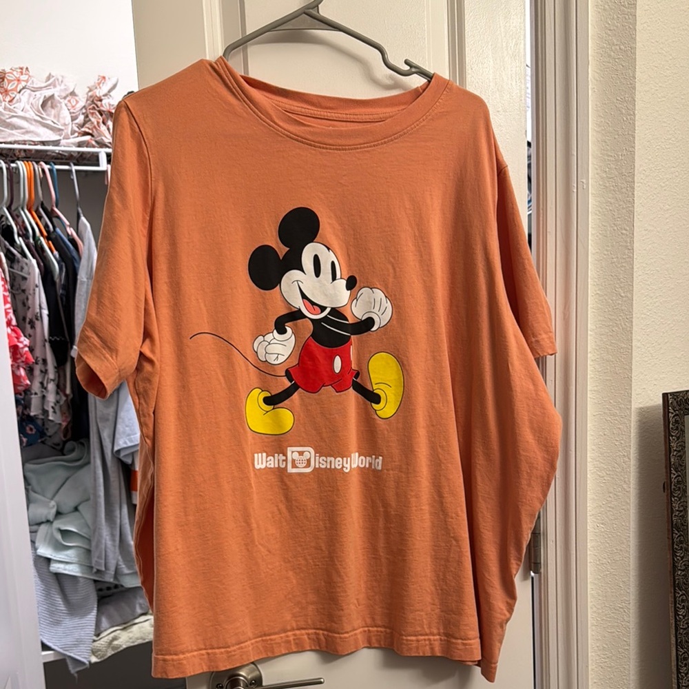 Kids Orange Mickey Mouse T-Shirt